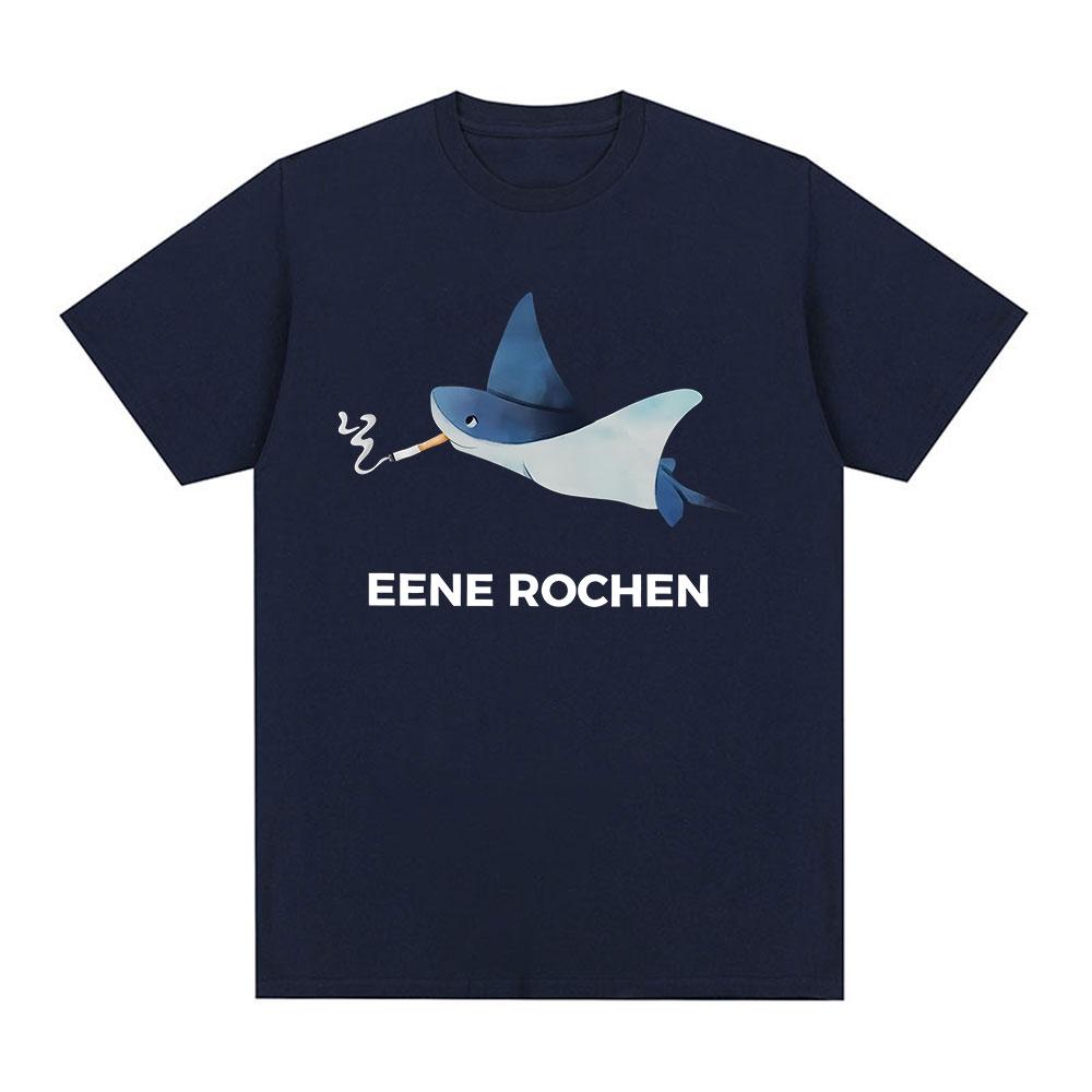Eene Rochen Funny Shark Smoking Humor Graphic T Shirts Unisexs Clothing Oversized Cotton Short Sleeve TShirts Harajuku Streetwear