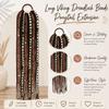 Beaded Accents Braided Ponytail Extension Hand Woven Boho Braid Dreadlock Hairpiece  Daily Styling
