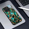 Luxury Green Gem Golden Black Glass Phone Case For Motorola Moto Edge 60 70 20 Lite 30 Pro 40 50 Ultra G45 G54 G55 G75 84 Cover