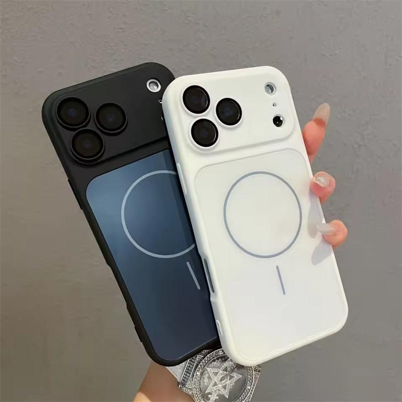 Роскошный матовый акриловый чехол Nano для MagSafe для iPhone 17 Air 16 15 14 13 12 11 Pro Max Plus Магнитный глянцевый жесткий чехол из ПК