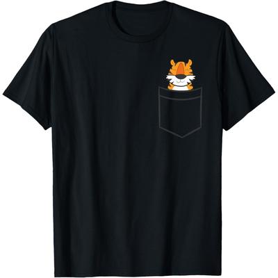 Тигр в кармане Милая футболка с карманным тигром