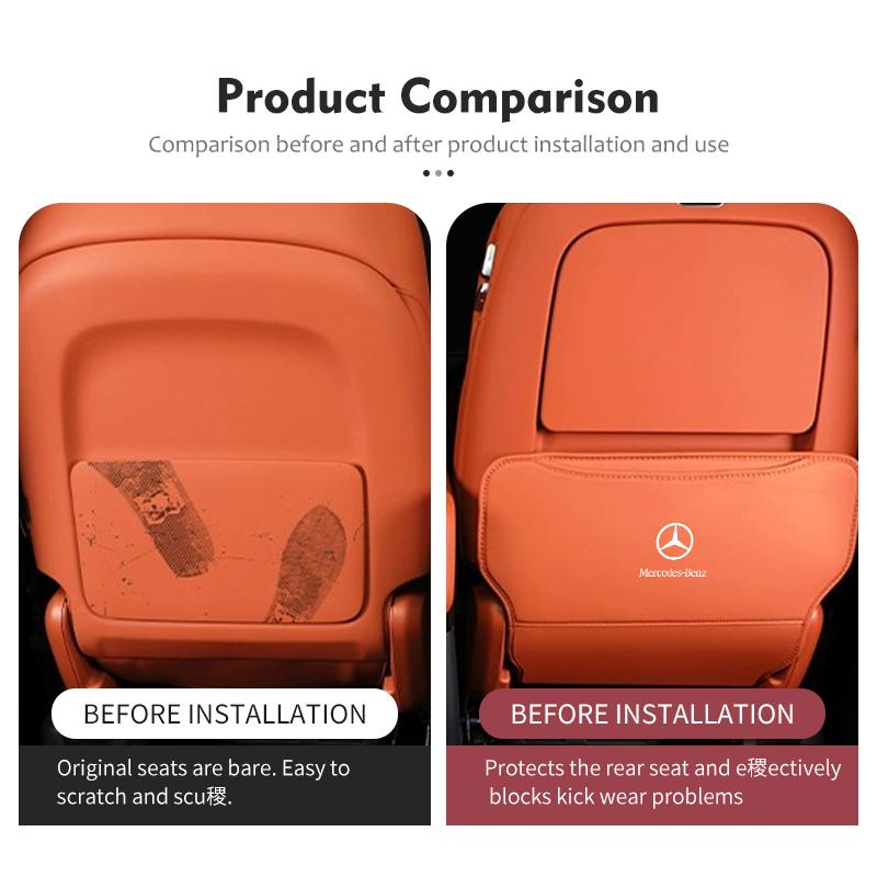 Car Anti-kick Pad Leather Seat Back Protector Anti Scratch Mat For Mercedes Benz AMG A C E S G Class W201 W210 W108 W204 W205 UVWXY1