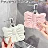 Многоразовый дозатор для мыла Керамический гель для душа Шампунь Пресс-насос Бутылки с бантом Диспенсер для жидкого мыла для ванной комнаты