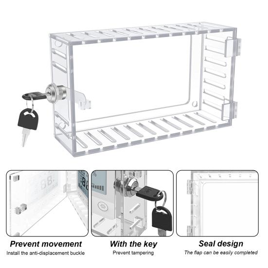 Прозрачный термостат с замком с 2 ключами для дома, квартиры, офиса, школы, настенного крепления, крышки термостата, универсального большого термостата переменного тока