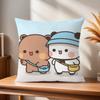 Couple Comfortable Soft Pillow Case for Sofa Bear Cartoon Kawaii Living Room Home Office D-dudu Decor Protective Covers b-Bubu