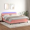 VidaXL Slatted Bed Base with Mattress and LED, Upholstered Bed, Double Bed, Adult Bedroom Interior Bed, 3134662