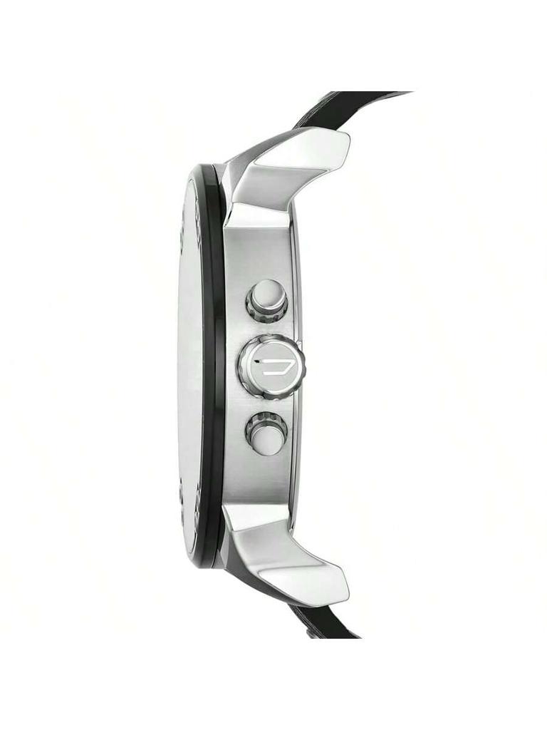 Diesel Мужской массивный черный многофункциональный хронограф 57 мм – Часы с кожаным ремешком, создающие заявление, идеально подходящие для вечеринки, путешествий и уличной моды – DZ7313