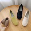Fashion 2024 Solid Color Slip On Mesh Loafers Stretch Knitted Ballet Flats Women Casual Soft Bottom Shallow Boat Shoes Classic Moccasins