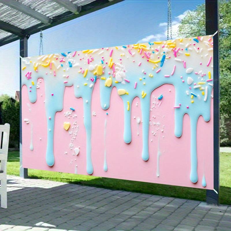 2D flat banner 1PC - Ice Cream Painted Background Fabric No Power Required for Birthday Party