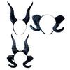 Spooky Devil Horns Hair Accessory Headband Soft Hairpieces Theme Party Supply for Halloween Celebrations