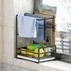 Punch-Free Multi-Function Kitchen Rack: Countertop Storage, Wall-Mounted Towel & Air-Drying Sponge Holder