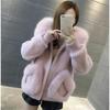 Autumn and Winter Female Imitation Lamb Fur Grass Sheep Shearing Imitation Fox Fur Collar Coat