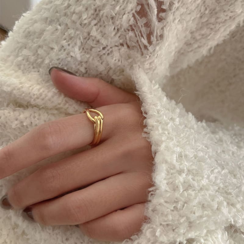 youngglow silver925 double line hook ring (2color)