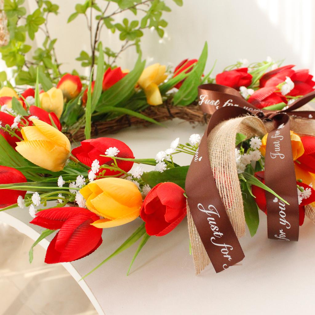 Искусственная гирлянда весна лето красочные тюльпаны полные звезд гирлянда дверь настенное украшение