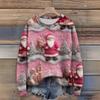 Long Sleeve Pullover Sweaters For Women O Neck Casual Cute Printing Knit Oversized Sweater