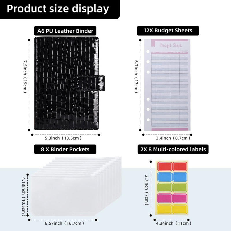 Папка-регистратор с рисунком крокодила, формат А6, с конвертами для денег, небольшой планировщик бюджета для организации сбережений