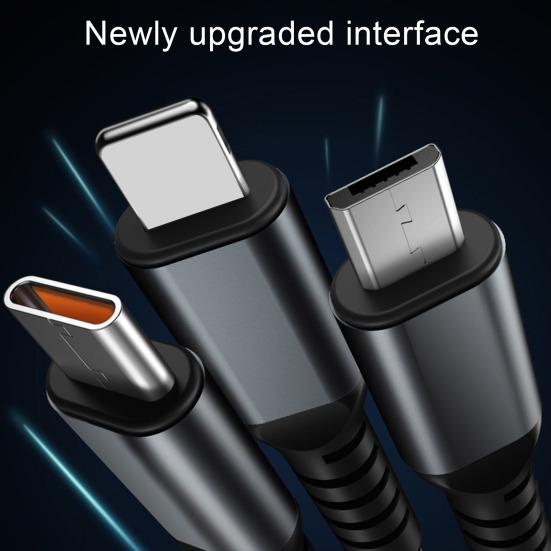 Зарядный кабель для быстрой зарядки, 100 Вт, мульти-нейлоновый кабель, плетеный, несколько USB-кабелей, универсальный, 3 дюйма