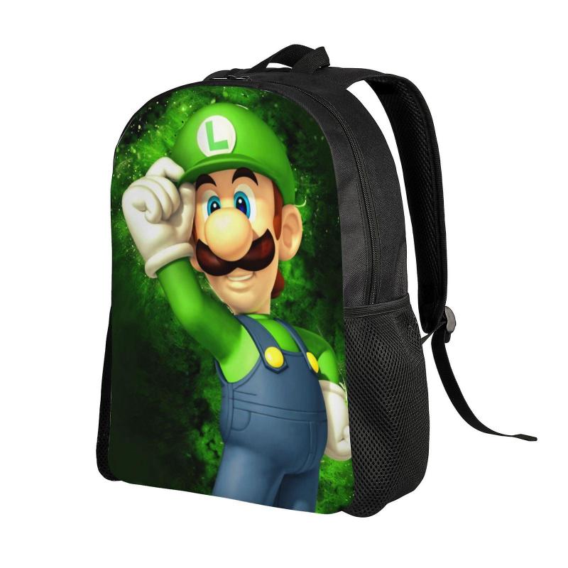 Cartoon Role Luigi's Mansion Unisex Backpack Laptop School Bag College Student Satchel Lightweight Basic Daypack For Adult Teen Kids