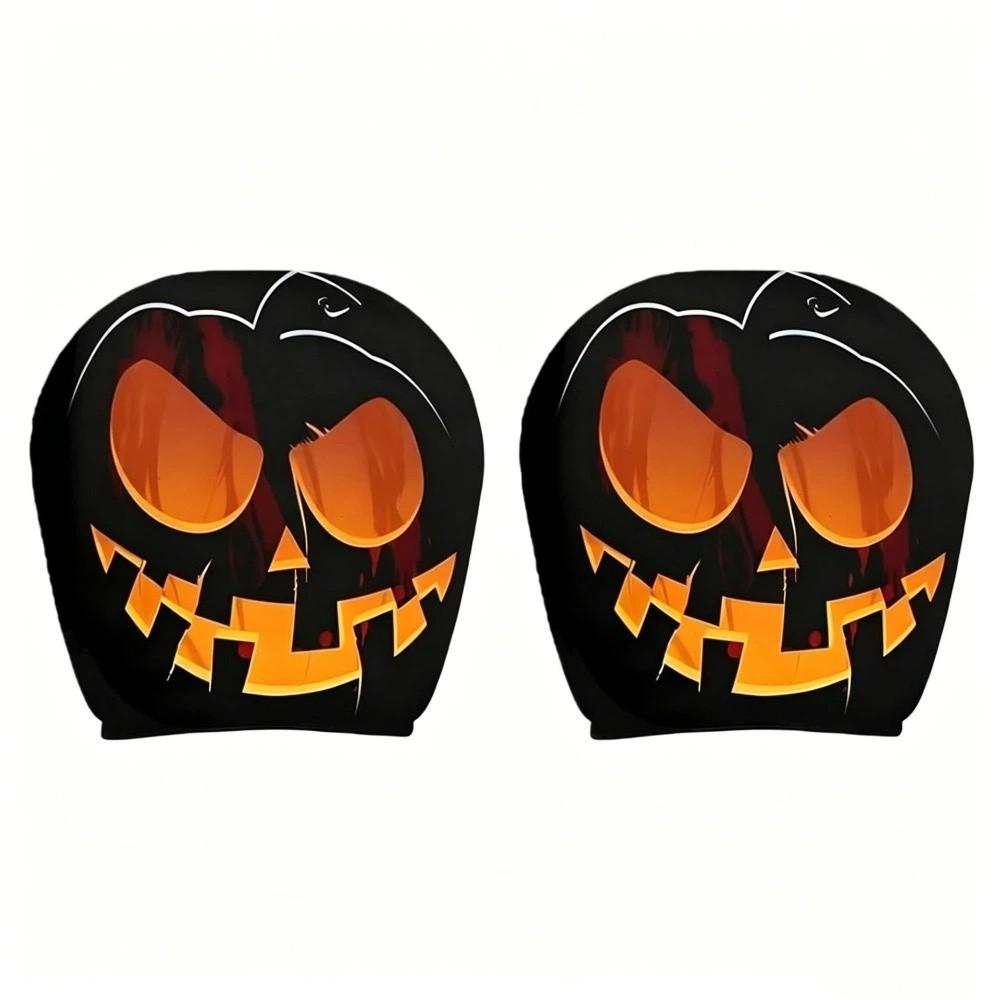 2Pcs Elastic Halloween Car Headrest Covers Soft Comfortable Auto Headrest Wrap  Car Accessories