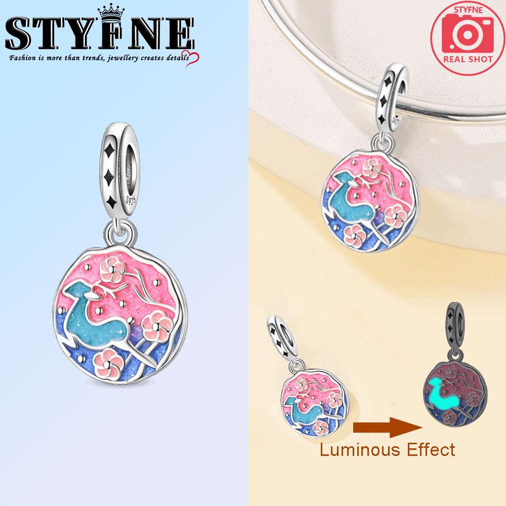 Copper Luminous Fairy Tales Dreamy Mushroom Forest Charms Beads Pendant For Original Bracelet Woman Girl Jewelry