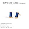EManco Stainless Steel Gold-Plated Colorful Birthstone Earrings High-end Rhinestone Jewelry Gifts