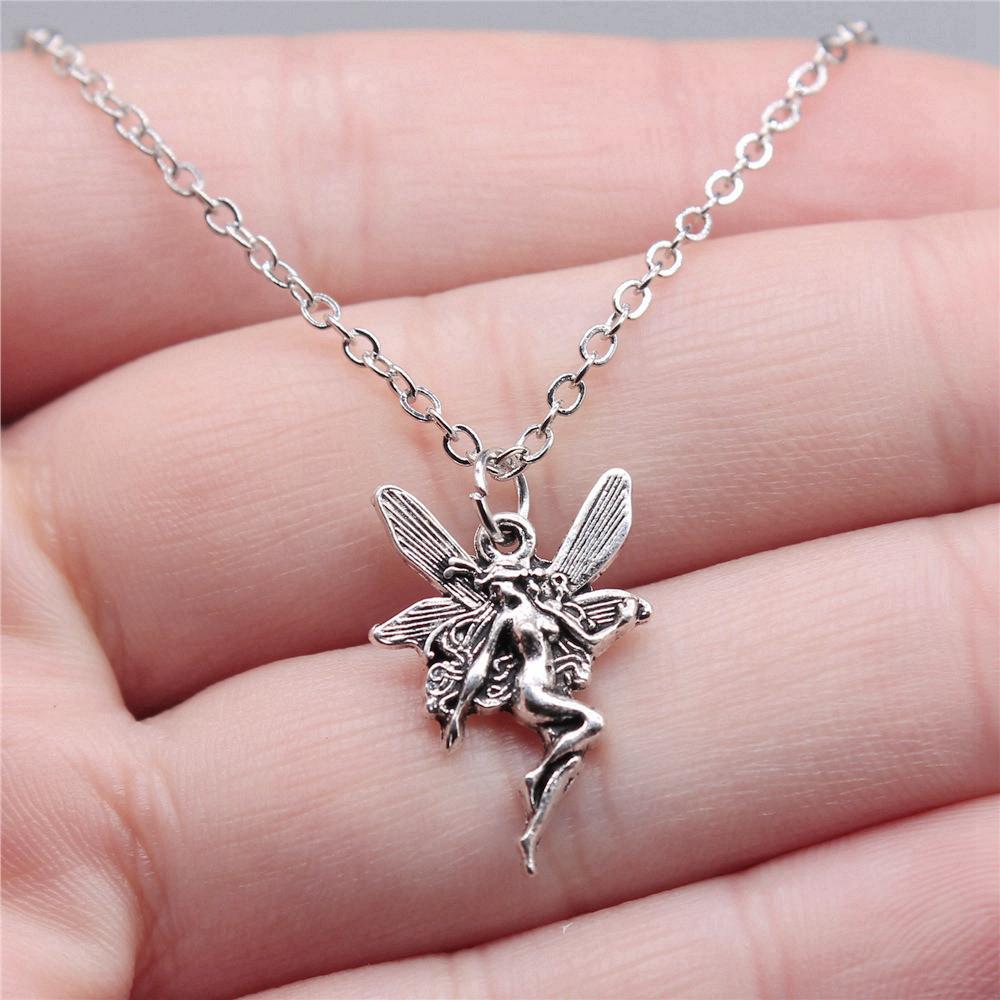 Ожерелье с крыльями ангела в форме персикового сердца, 40 см, короткая цепочка, украшения для девочек, День отца, кавайные материалы