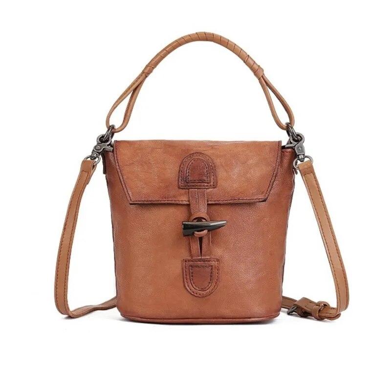 Johnature Женская сумка, винтажная сумка-мешок, универсальная сумка из натуральной кожи, изысканные сумки на плечо