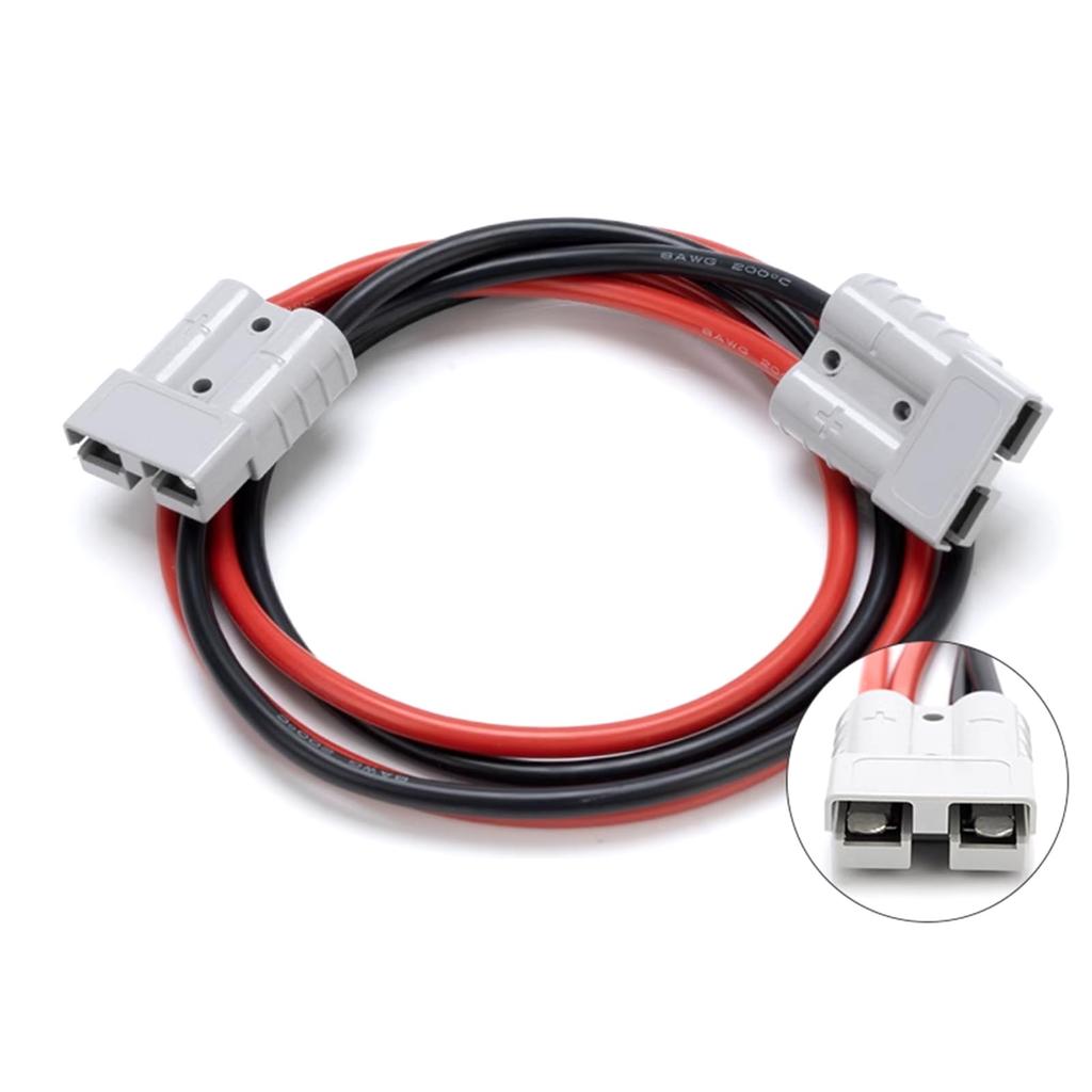 keisnoaja 50 Amp Anderson Connector 6AWG Cable 1M 600V Double Head Grey Quick