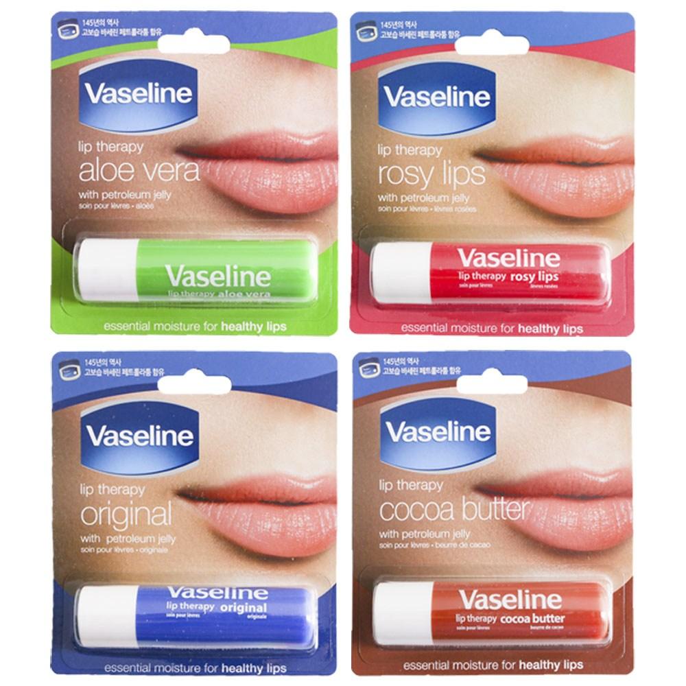 Vaseline Lip Therapy Lip Balm, Aloe Vera, 4.8g, 4 Pieces