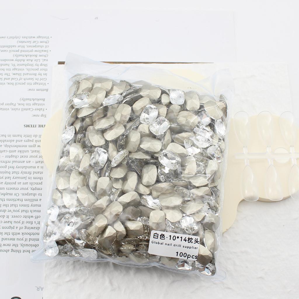 10 * 14 мм заостренное дно большая подушечка маникюр алмаз стекло закругленный угол ногти аксессуары для маникюра своими руками ювелирные изделия хрустальный маникюр алмаз