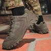 Мужские дышащие повседневные спортивные туфли для пешего туризма на открытом воздухе, мужские ботинки до щиколотки на шнуровке, противоскользящие, на толстой подошве, прочные