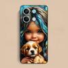 Чехол для мобильного телефона Xiaomi Redmi Note 14 13 12 11 S Pro Plus 4G 5G, матовый TPU, с рисунком девочки и щенка, цветной
