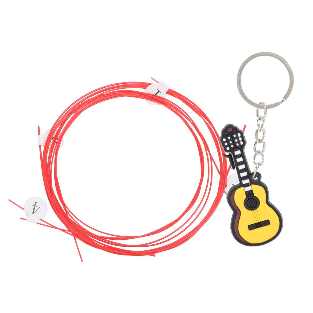4Pcs Guitar Strings Carbon 4‑String Universal Set Ukulele Musical Instrument AccessoriesRed