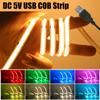 DC 5V USB COB Strip 320Leds/M White/Ice Blue/Pink/Yellow/Pink/Red Flexible Ribbon Rope Night Lamp TV Backlight LED Strip