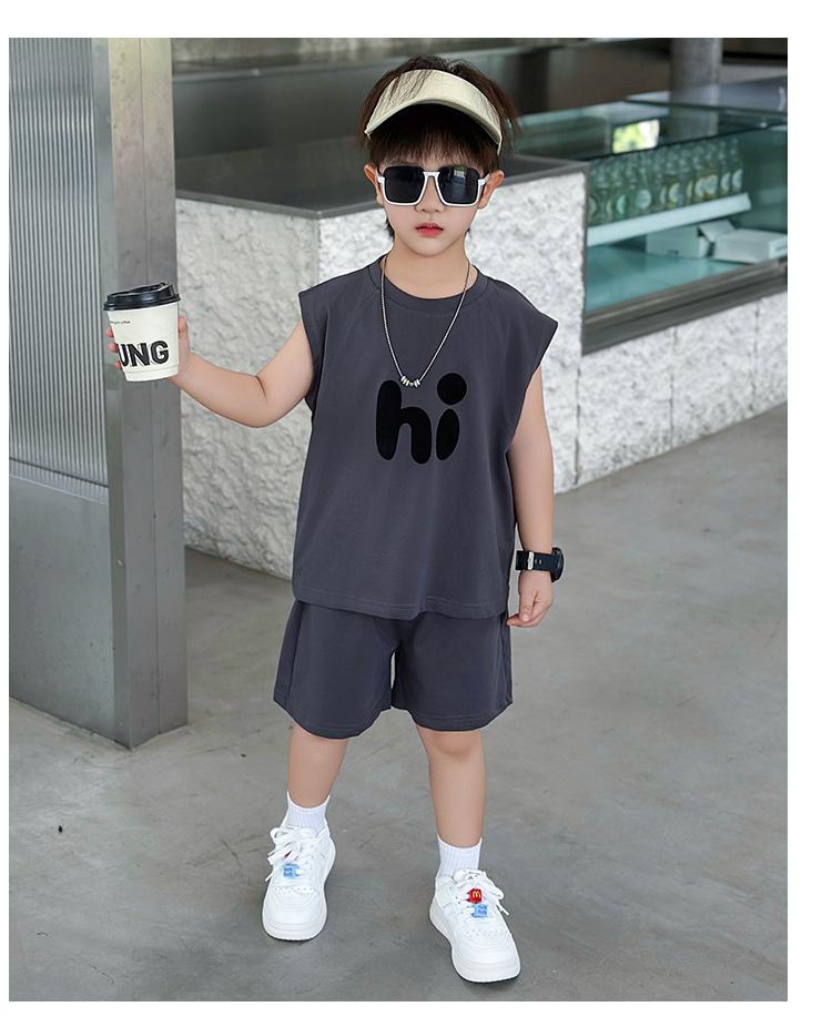 Boys' summer vest set, children's summer sleeveless thin style children's clothing, fashionable and stylish summer wear 2026 new item