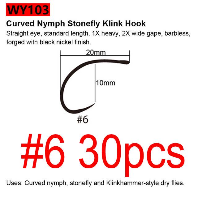 Черные никелевые крючки для завязывания мушек Bimoo, 30 шт./упак., крючки для завязывания мушек Nymph Stonefly Emerger Streamer Caddis, сухие крючки для мушки, крючки для ловли форели