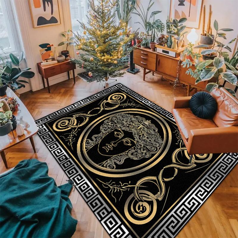 Современный черно-белый ковер для украшения гостиной Высококлассные роскошные ковры Нескользящий прикроватный коврик для спальни Моющийся коврик для пола в прихожую