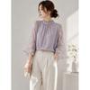 Rellawear Women Floral Sheer Blouse Light Purple Rlv 12345