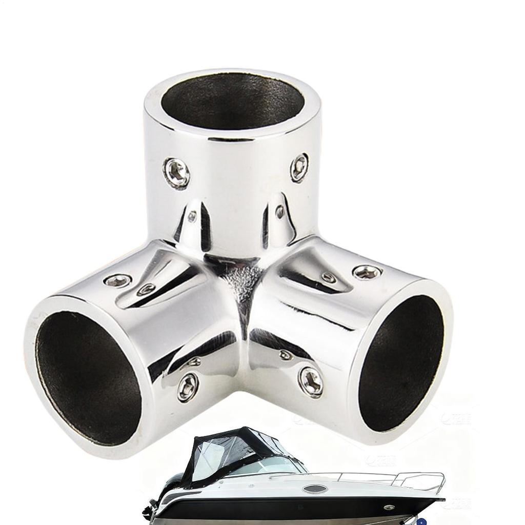 3 Way Corner Elbow 3 Way Stainless Steel Marine Supplies Railing Fork Tee Socket for Ship Guardrails Yacht Piping Dock Fencing