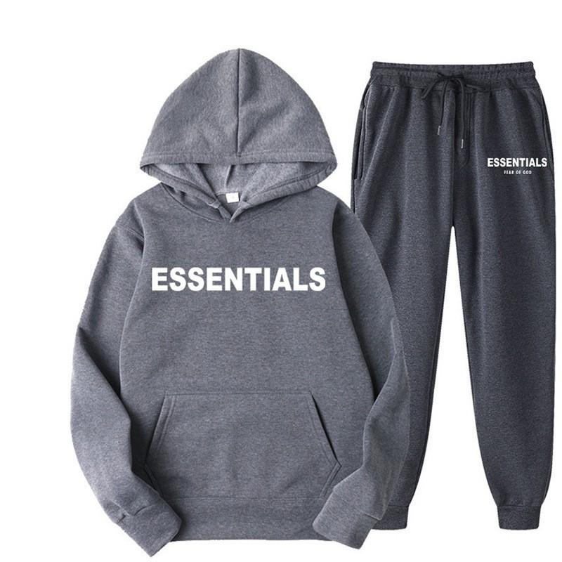 Mens Womens Hooded Sweatshirt Set Winter Warm Fleece Lined Casual Sportswear Tracksuit Two Piece Outfit
