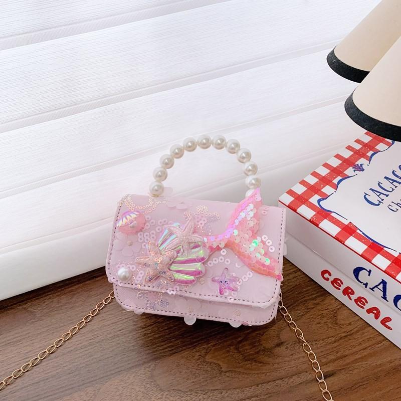 Frozen Pattern Snowflake Childrens Small Crossbody Bag With Material Sequin