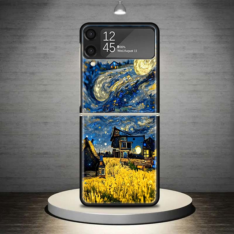 Чехол для телефона «Звездная ночь» Ван Гога для Samsung Galaxy Z Flip 7 6 5 4 3 5G Ударопрочный чехол Z Flip7 Flip6 ZFlip5 Flip3 Flip4 Lu
