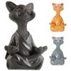 Причудливая фигурка черного Будды и кошки, медитация, йога, Коллекционная коллекция Happy Cat Decor, художественные скульптуры, садовые статуи, домашний декор