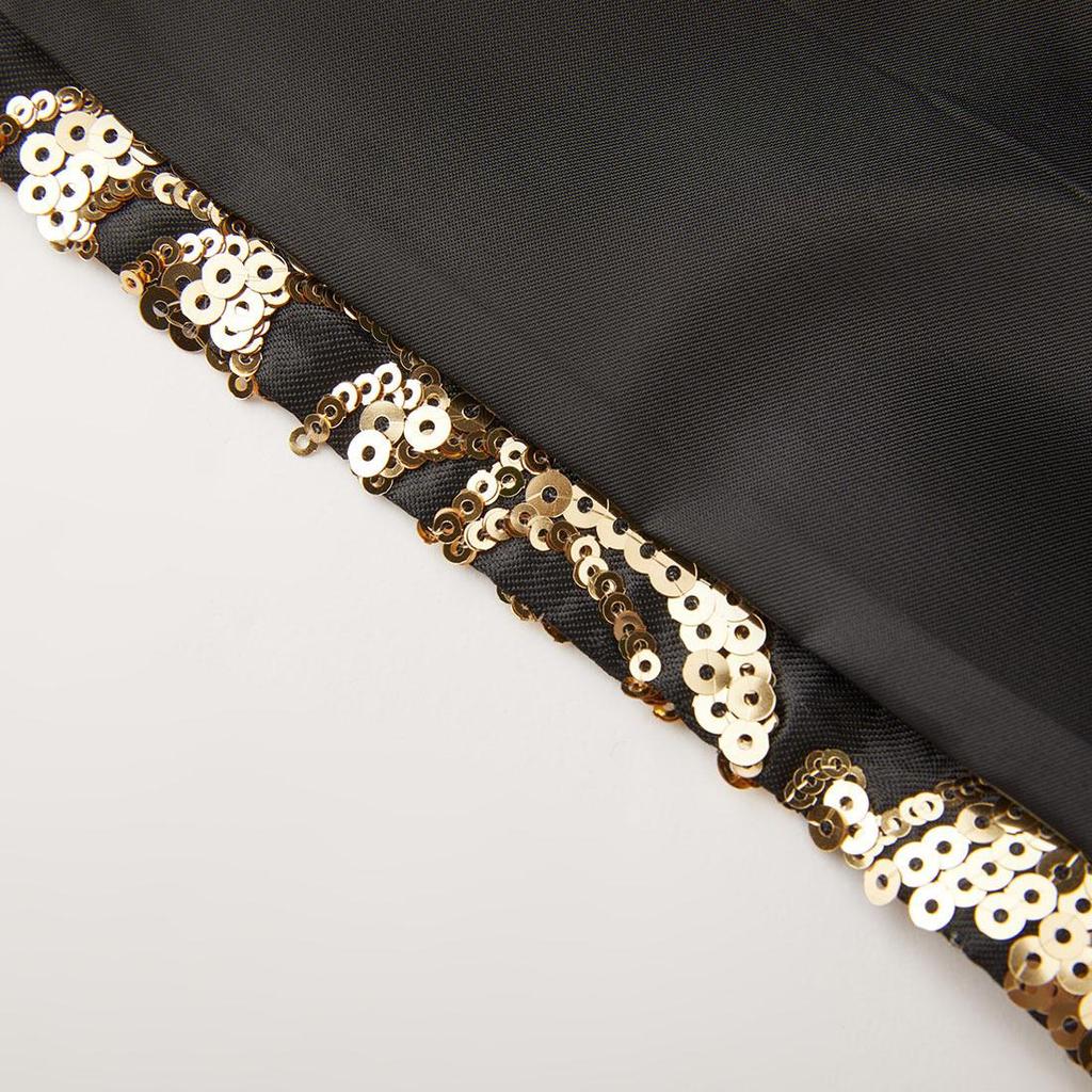 Mens Golden Patterned Sequined Blazers Suit Jacket