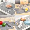 Food Grade Silicone Sink Drying Mat Space Saving Silicone Drying Drainer Mat for Kitchen Tableware and Cooking Tools