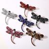 Vintage Corsage Pin Big Dragonfly Brooch Silk Scarf Buckle Diamond Animal Brooch