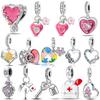 Original Charms Pink Pendant Heart Sunflower Unlimited Key Lock Copper Beads Fit Bracelet Jewelry Women'S Accessories Diy