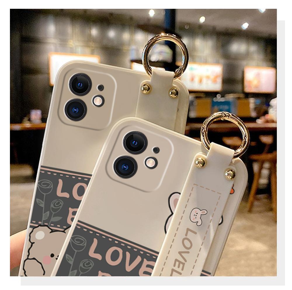 Для Honor 70 90 Lite X6 X6a X6b X8 X8a P20 P30 P40 Pro Infinix Smart 8 с браслетом Retro Music Bear Мягкий силиконовый противоударный чехол для телефона