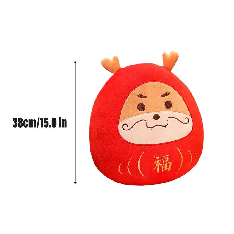 Adorable Dharma Dragon Stuffed Animal Red Dragon New Year Dragon Of Fortune Dragon Plush Neck Pillow