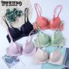 One Piece Seamless Bra Women's Gathers Adjustable Underwear Female Sexy Without Steel Ring Push Up Thin Under Thick Mold Cup